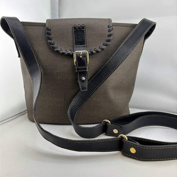 Fendi Handbags - Fendi Vintage Black and Brown Crossbody Bag